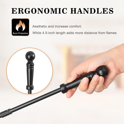 Gtongoko 30-inch height keeps hands away from heat while tending the fire.