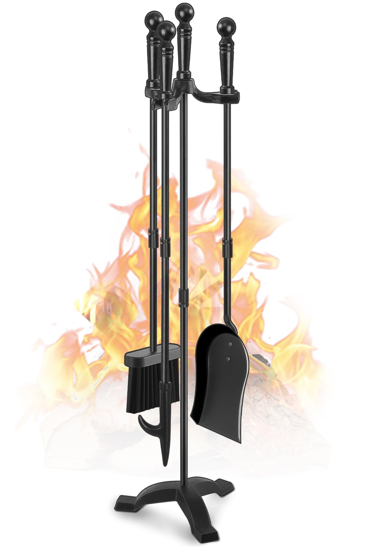 Gtongoko 4-piece fireplace poker for safe coal manipulation and control.