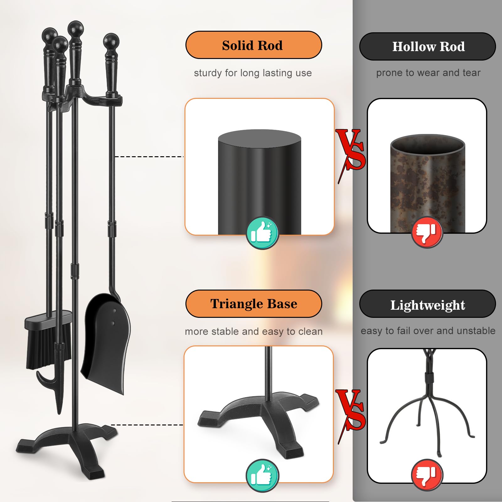 Gtongoko 4-piece stand provides stable support and easy tool storage.