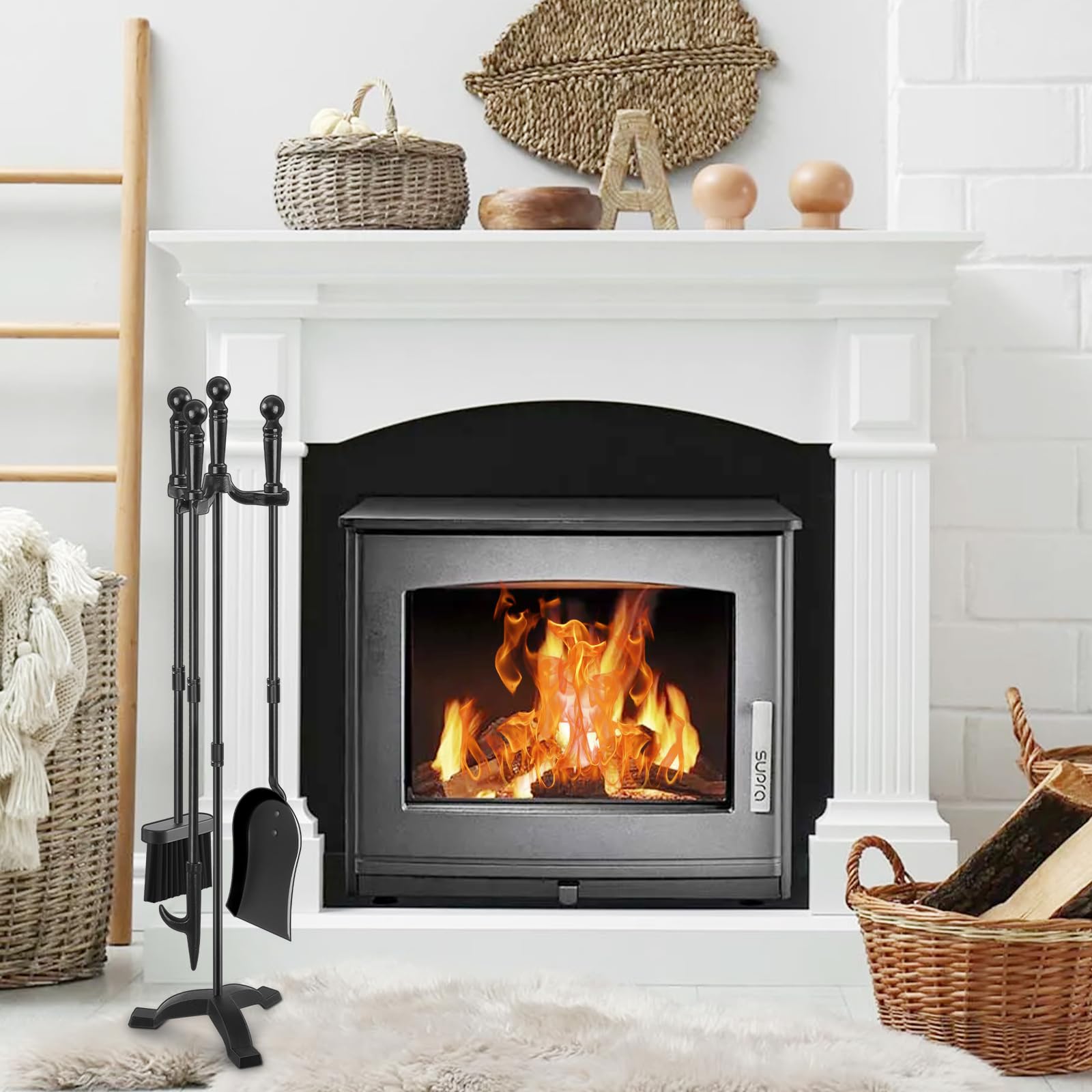 Gtongoko black wrought iron finish complements rustic or modern interiors.