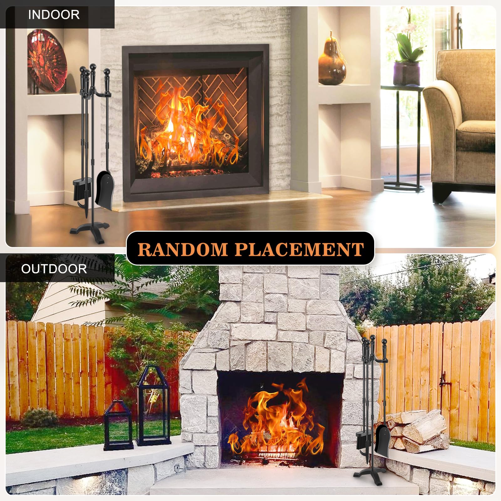 Gtongoko indoor and outdoor fireplace tools withstand heat and weather.