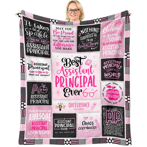 Gtouaz Assistant Principal blanket design highlights bold black and pink pattern for office decor