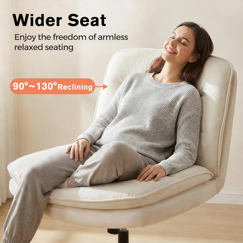 GTPLAYER Armless desk chair slides under desks to save space