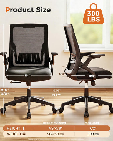GTPLAYER ergonomic chair flip-up armrests for easy under-desk storage