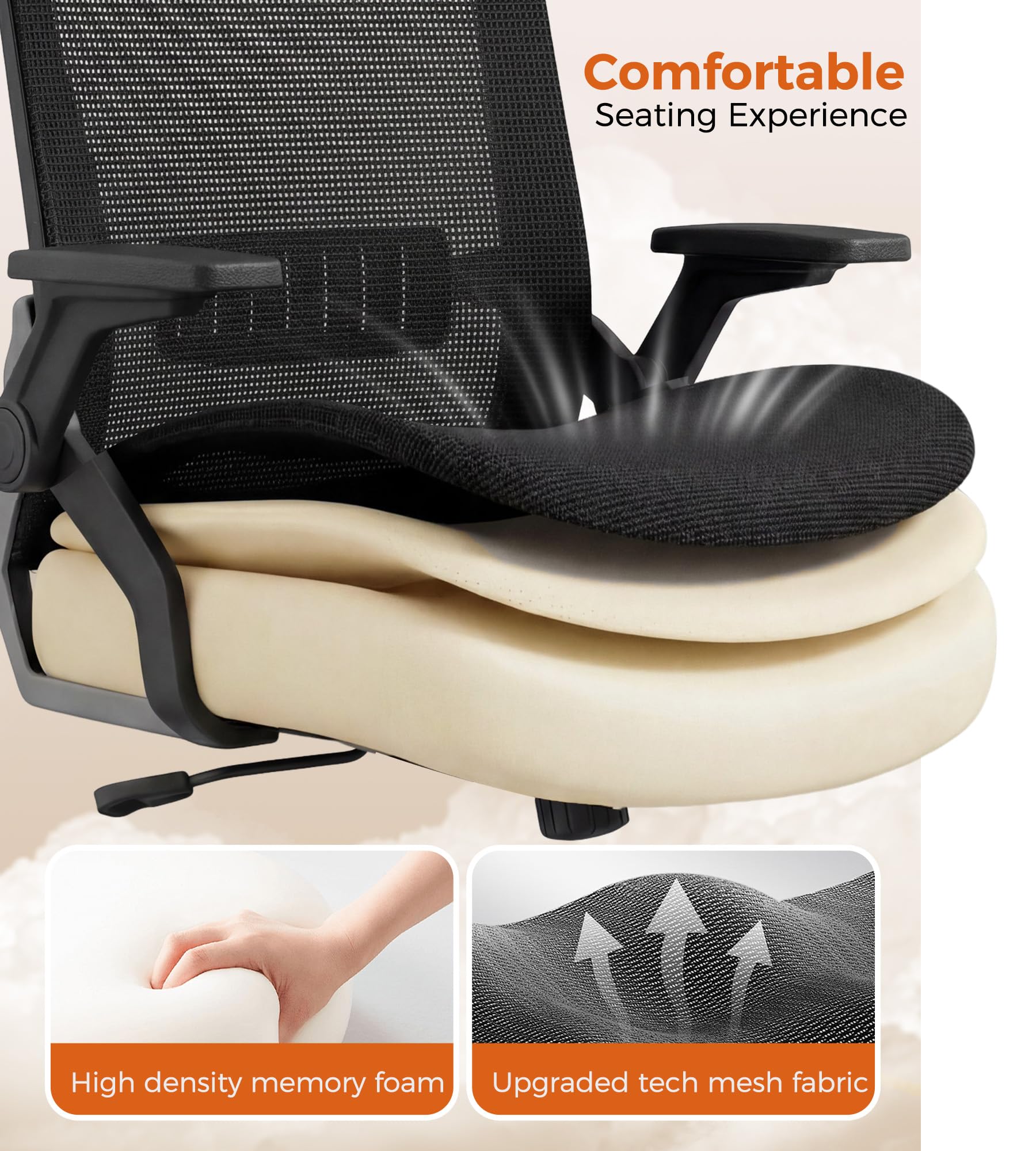 GTPLAYER ergonomic chair wide seat distributes weight evenly