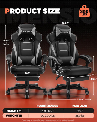 GTPLAYER gaming chair armrests offer adjustable support for customized comfort