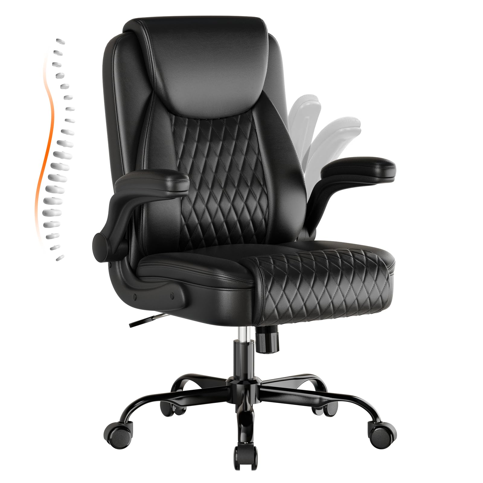 GTPLAYER leather office chair with ergonomic back support for all-day comfort