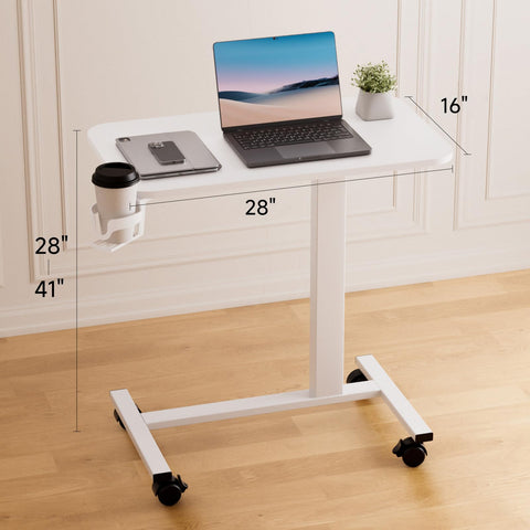 GTPLAYER overbed table with lockable wheels provides a stable dining or working surface