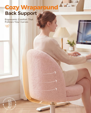 GTPLAYER teddy fabric texture creates cozy, inviting office atmosphere.