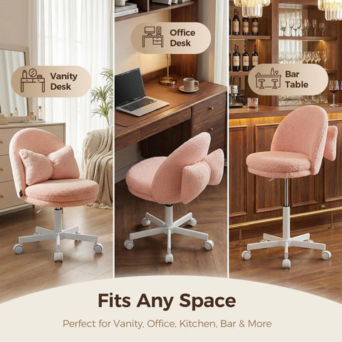 GTPOFFICE armless design fits neatly under desks and vanities.