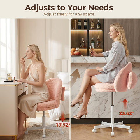 GTPOFFICE vanity chair seat offering plush comfort for extended study or work sessions.