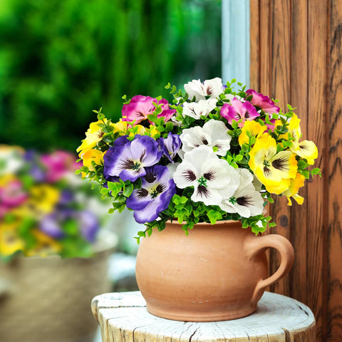 Guagb Pansies porch decor stays vibrant outdoors for curb appeal