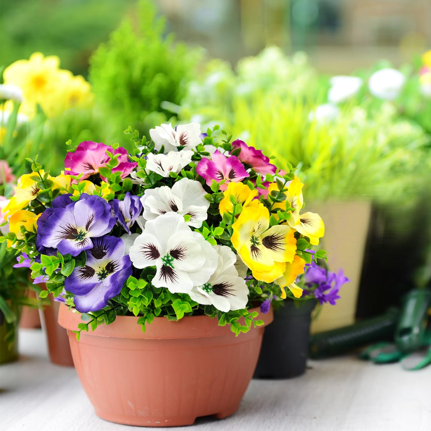 Guagb Pansies UV-resistant outdoor blooms brighten spaces without watering