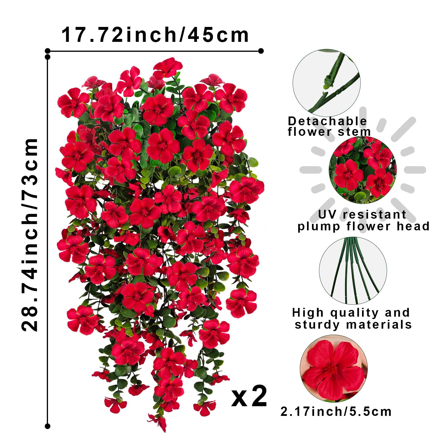 Guagb thick plastic stems keep outdoor geraniums upright.