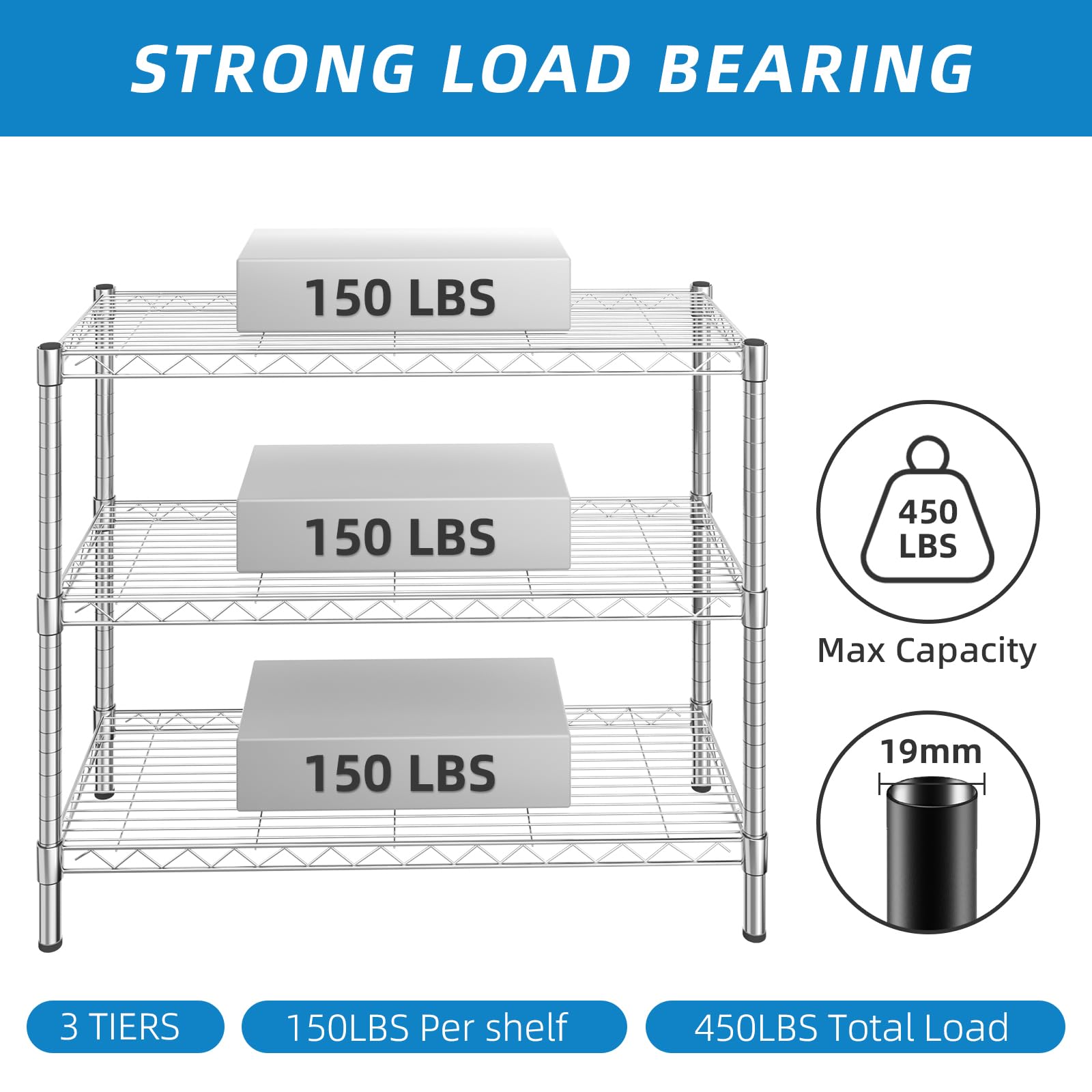 Guan River adjustable-height shelves adapt to tall items and layouts.