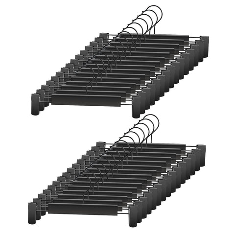 GUANJUNE pants hangers with a 360° swivel hook for easy access and space savings.