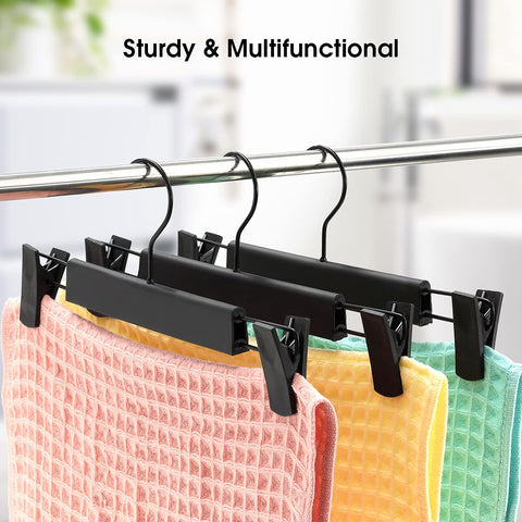 GUANJUNE versatile hangers fit jeans, skirts, and towels for organized wardrobes.