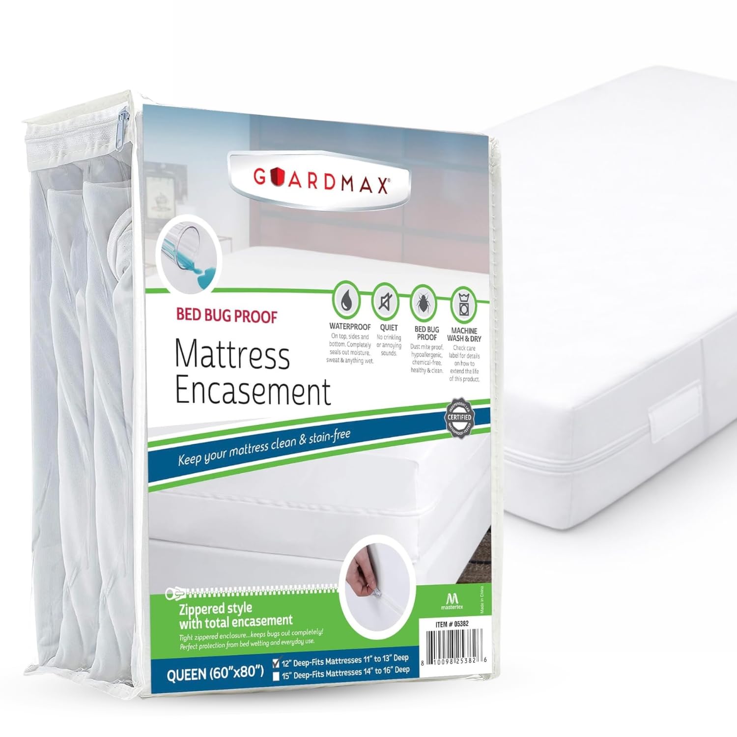 Guardmax jersey knitted mattress encasement close-up showing soft, breathable texture.