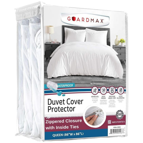 Guardmax duvet cover jersey top layer close-up shows soft stretch for comfort.