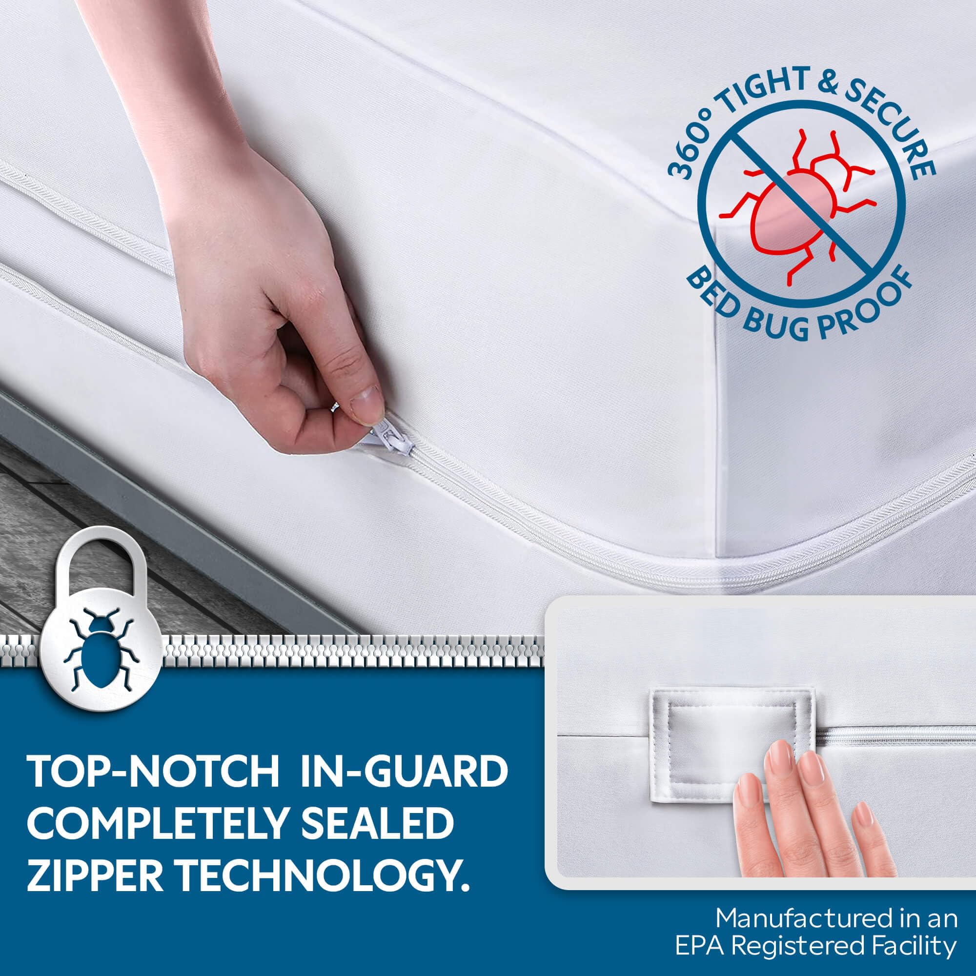 Guardmax Premium Box Spring Cover dust mite shield helps reduce allergen exposure in your bed.