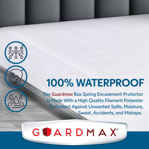 Guardmax Premium Box Spring Cover spill stain barrier keeps box spring clean after accidents.