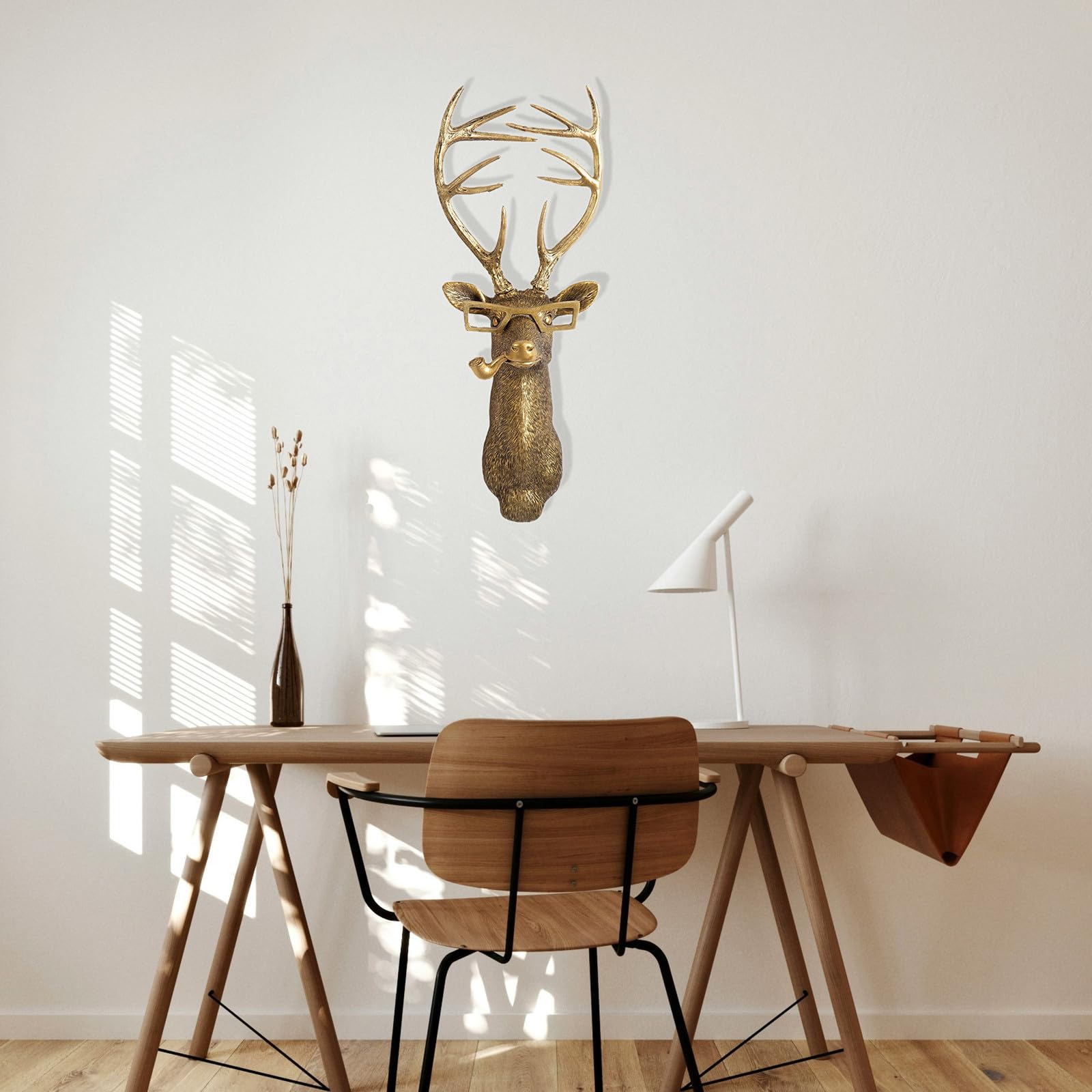 GUASDIE rabbit head with detachable ears in gold finish for flexible display.