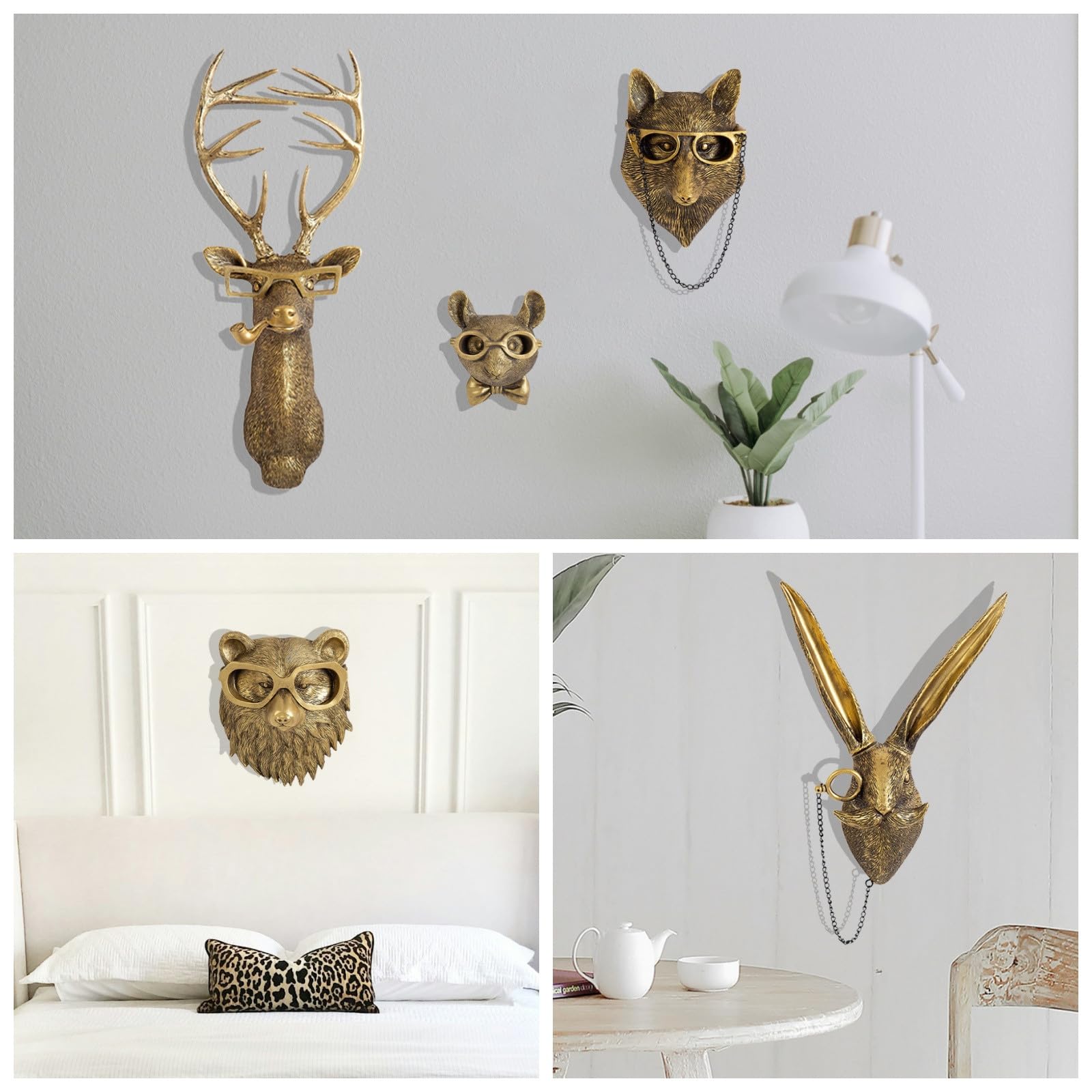 GUASDIE living room wall decor in gold finish enhances space.