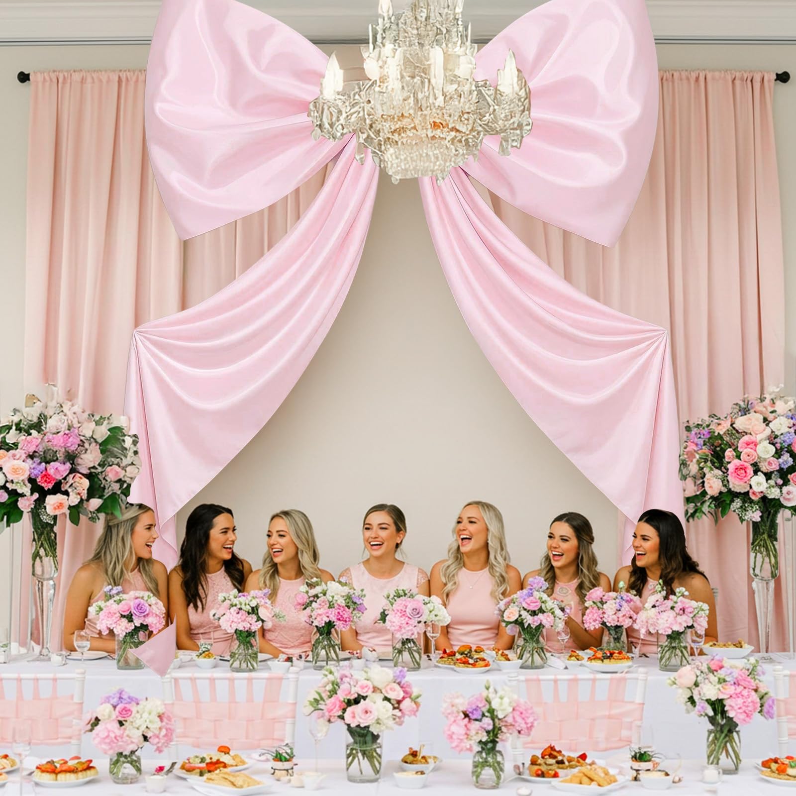 GUDELAK pink bow decor enhances coquette parties and bridal celebrations.