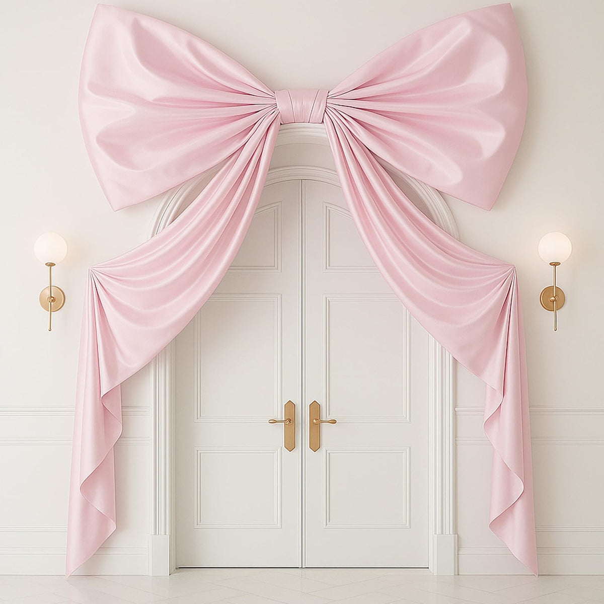 GUDELAK giant pink bow 95x70 inches creates a bold backdrop for walls and doors.