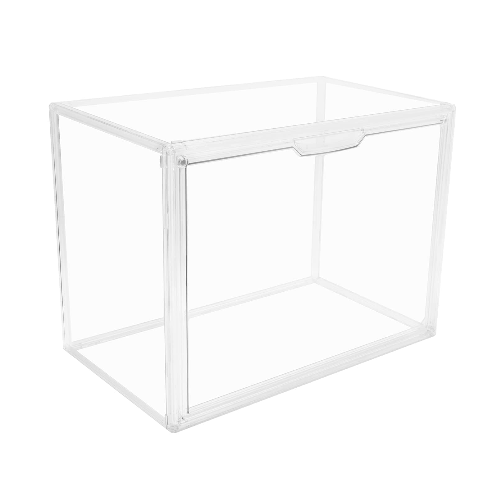 Gudemay clear stackable bin with lid for quick visibility and access.