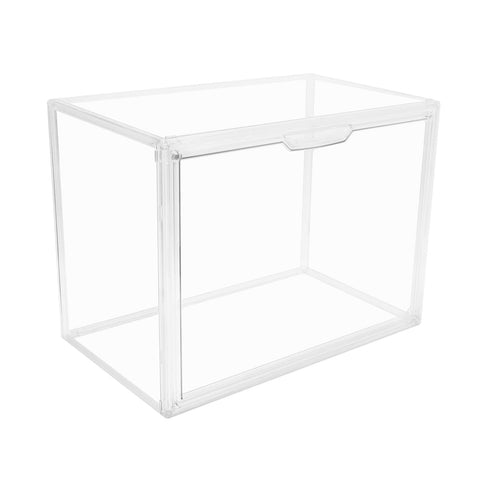 Gudemay clear stackable bin with lid for quick visibility and access.
