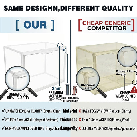 Gudemay stackable bin grooves add stability for neat, space-saving setups.