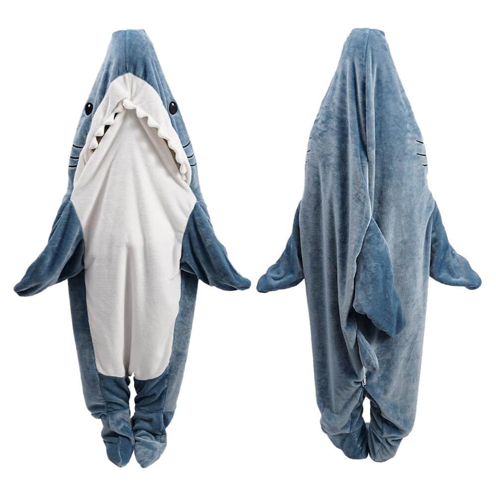 Gudina Shark Blanket Hoodie design highlights a cozy wearable shark look for lounging.