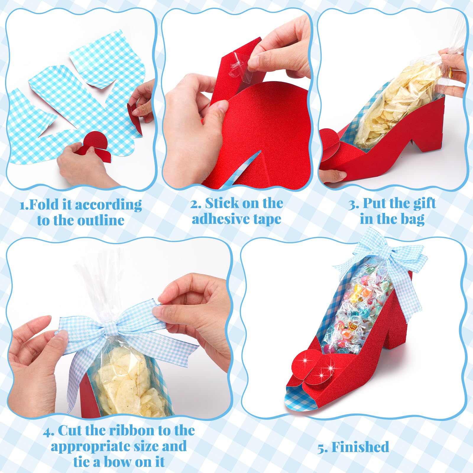 Gueevin clear OPP bags keep treats neatly packaged inside boxes.