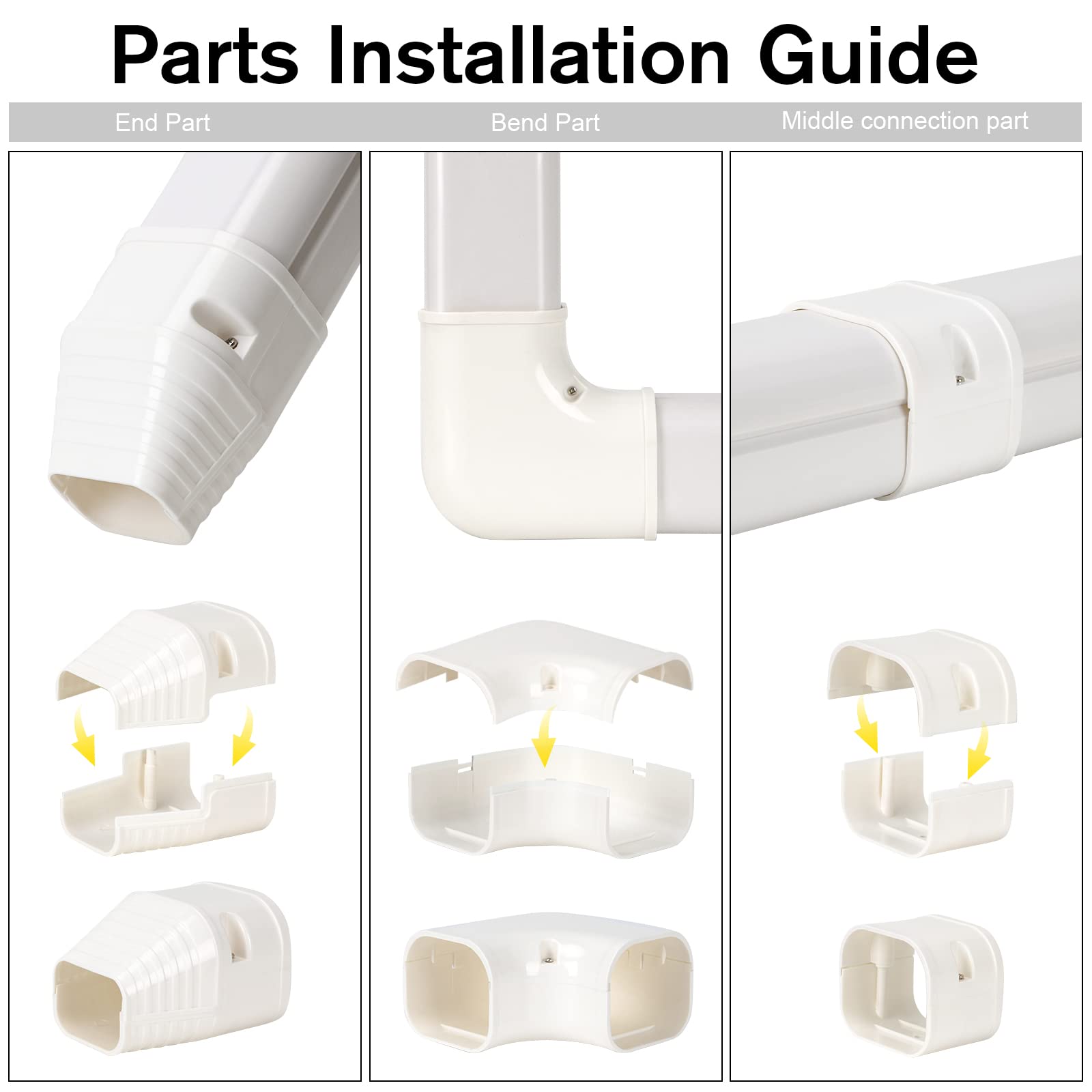 GUEQUITLEX 90-degree elbow section enabling smooth exterior piping turns.