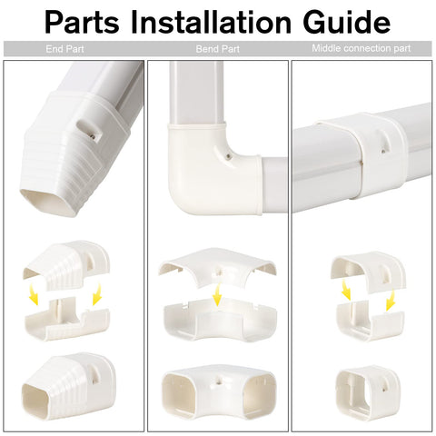 GUEQUITLEX 90-degree elbow section enabling smooth exterior piping turns.