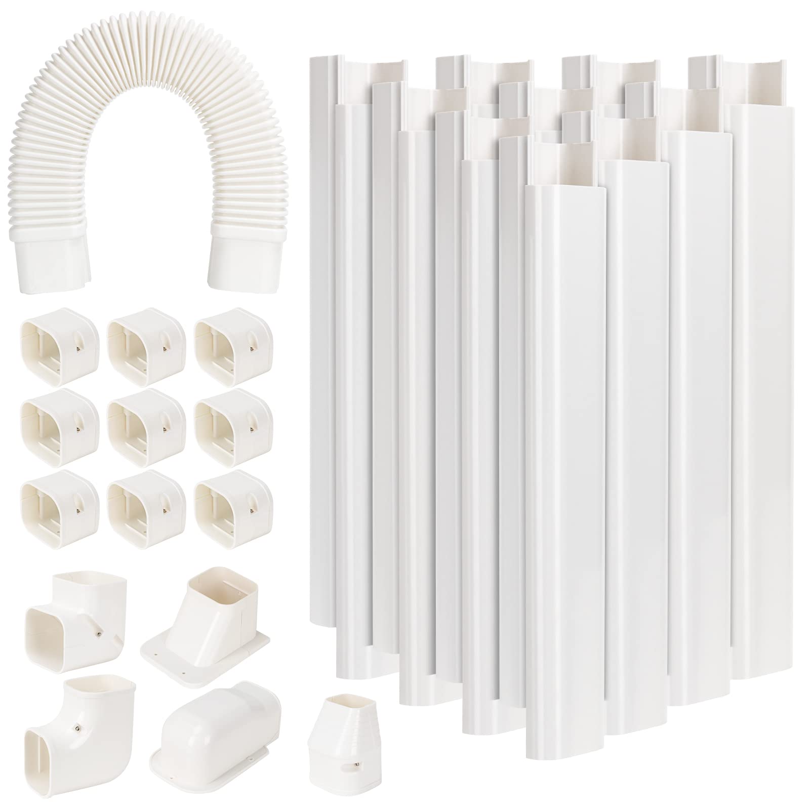 GUEQUITLEX line-set cover kit exterior packaging for outdoor installation and quick setup.