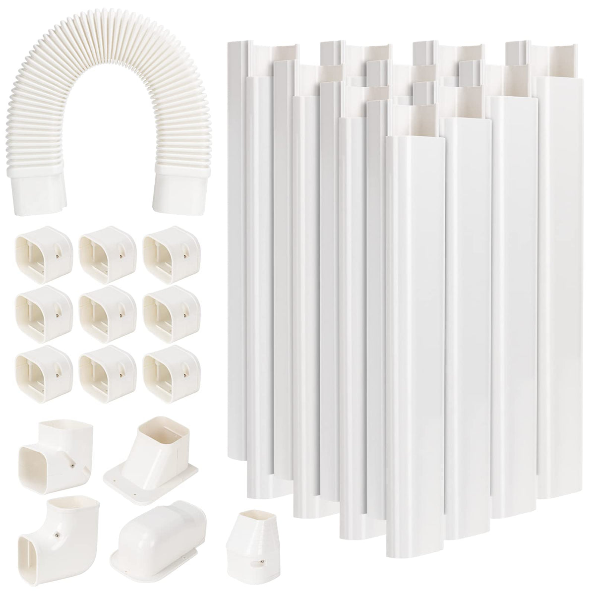 GUEQUITLEX line-set cover kit exterior packaging for outdoor installation and quick setup.