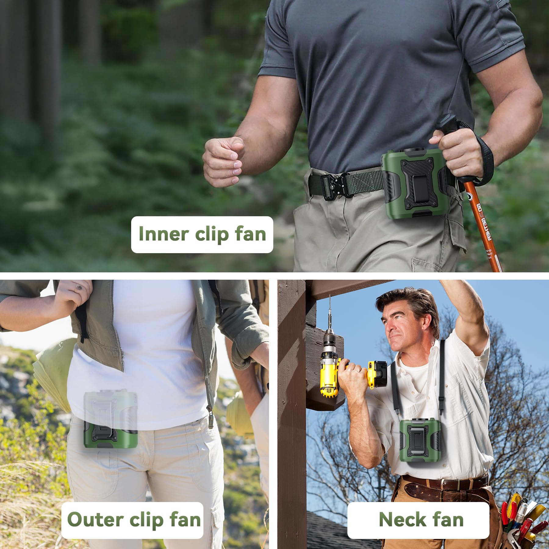 Guffawz Jobsite Waist Fan silicone protection guards grip during tough jobsite movements.