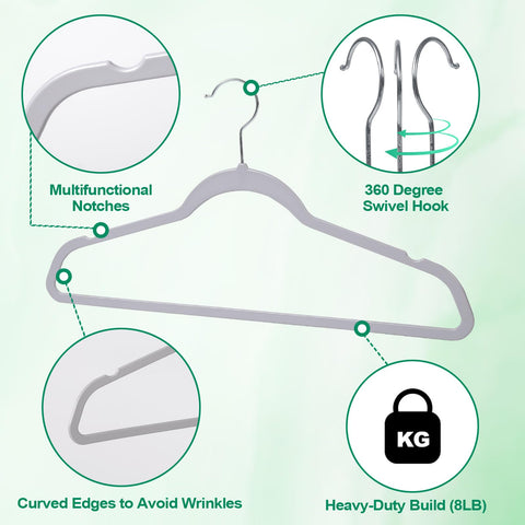 GUFUR 360° rotating hanger offers easy access without tangling garments