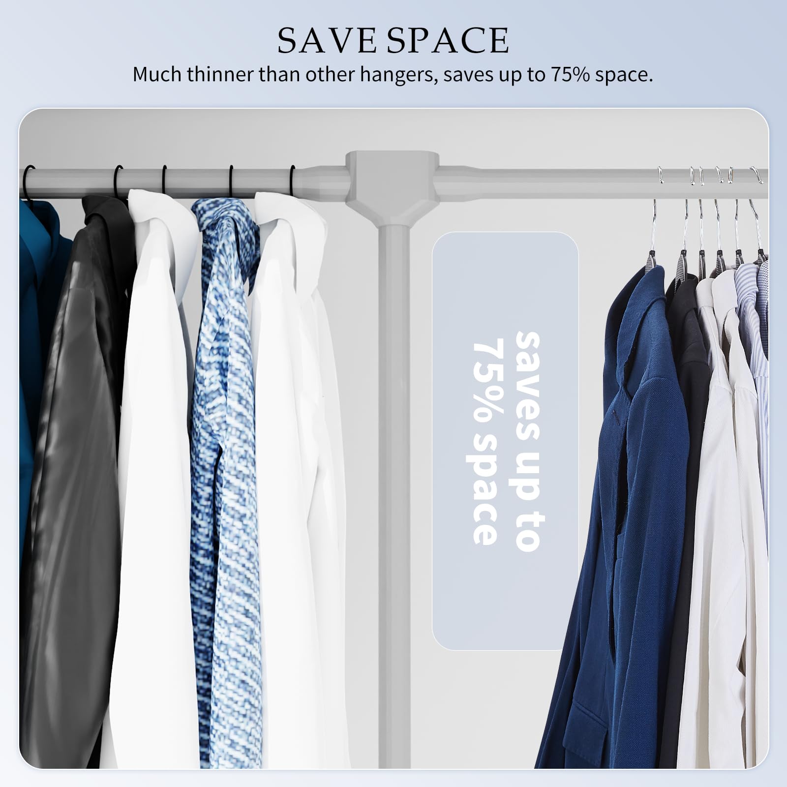 GUFUR plastic coat hanger 50-pack rust-resistant coating for long-lasting closet organization.