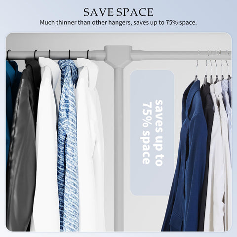 GUFUR plastic coat hanger 50-pack rust-resistant coating for long-lasting closet organization.