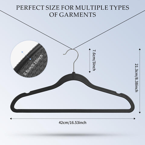 GUFUR plastic coat hanger 50-pack heavy-duty design supports up to 10 lbs per hanger.