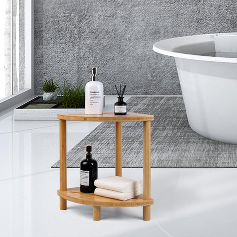 Corner placement of the GUGIGIP stool in a bathroom
