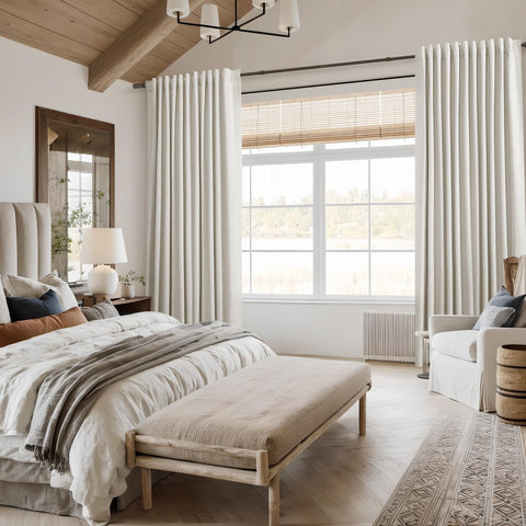 Guken natural linen blend curtains with casual, timeless look
