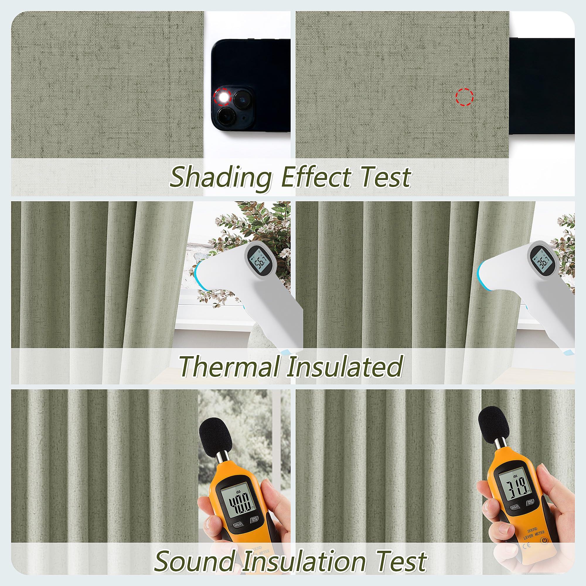 Guken Sage Green room darkening effect helps create a cozy home ambiance.