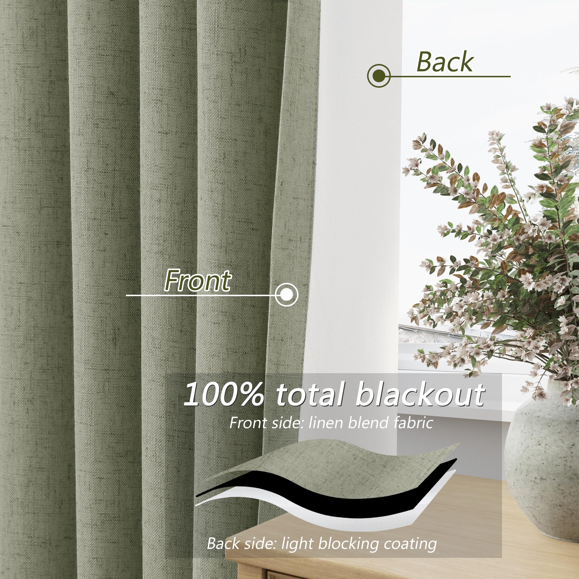 Guken Sage Green curtain insulation concept demonstrates energy efficiency and privacy.