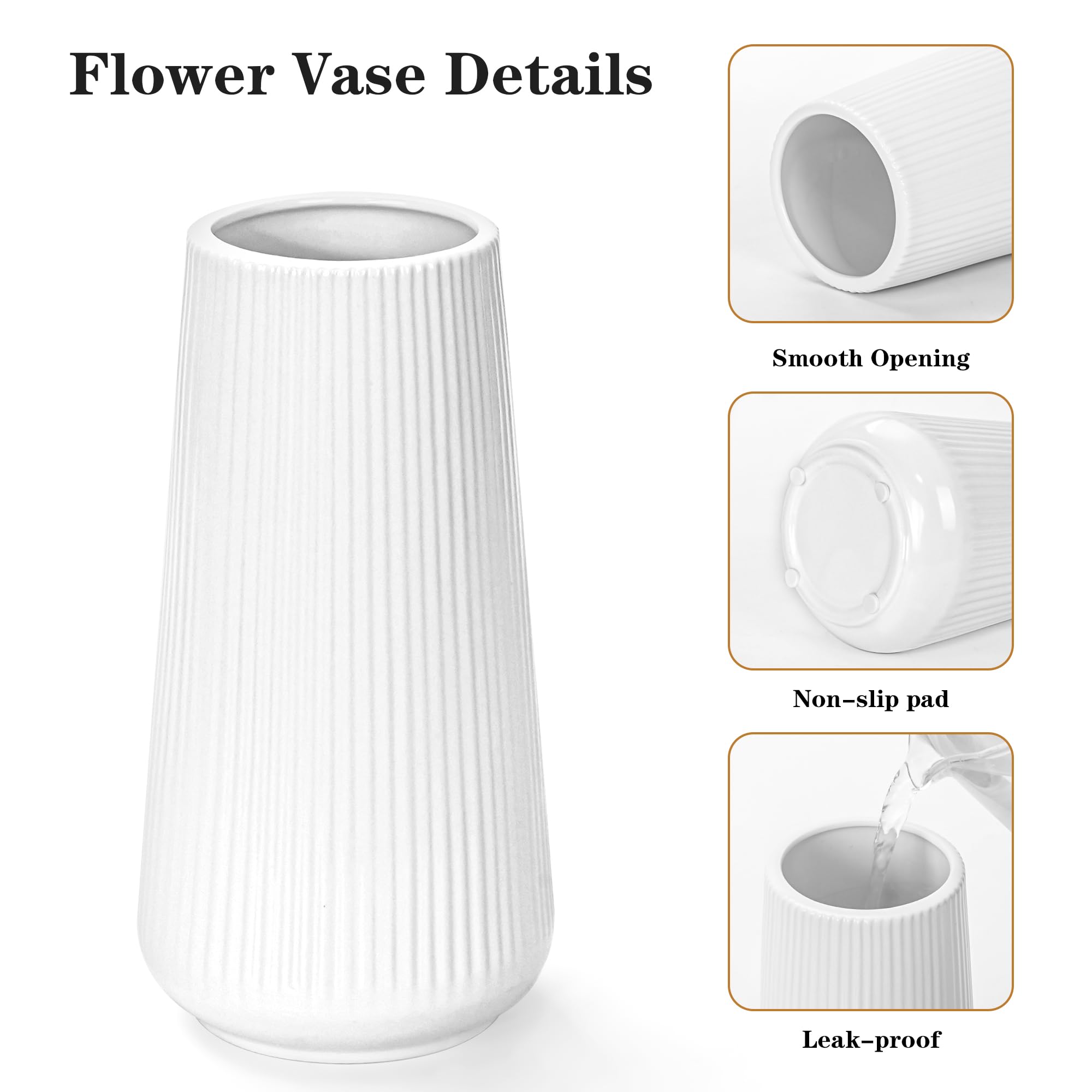 GUKJOB white ceramic vase on bedroom shelf for subtle style
