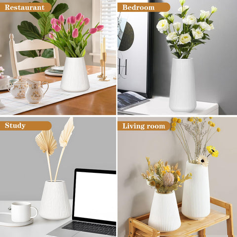 GUKJOB handcrafted ceramic vase features a smooth mouth and stable base