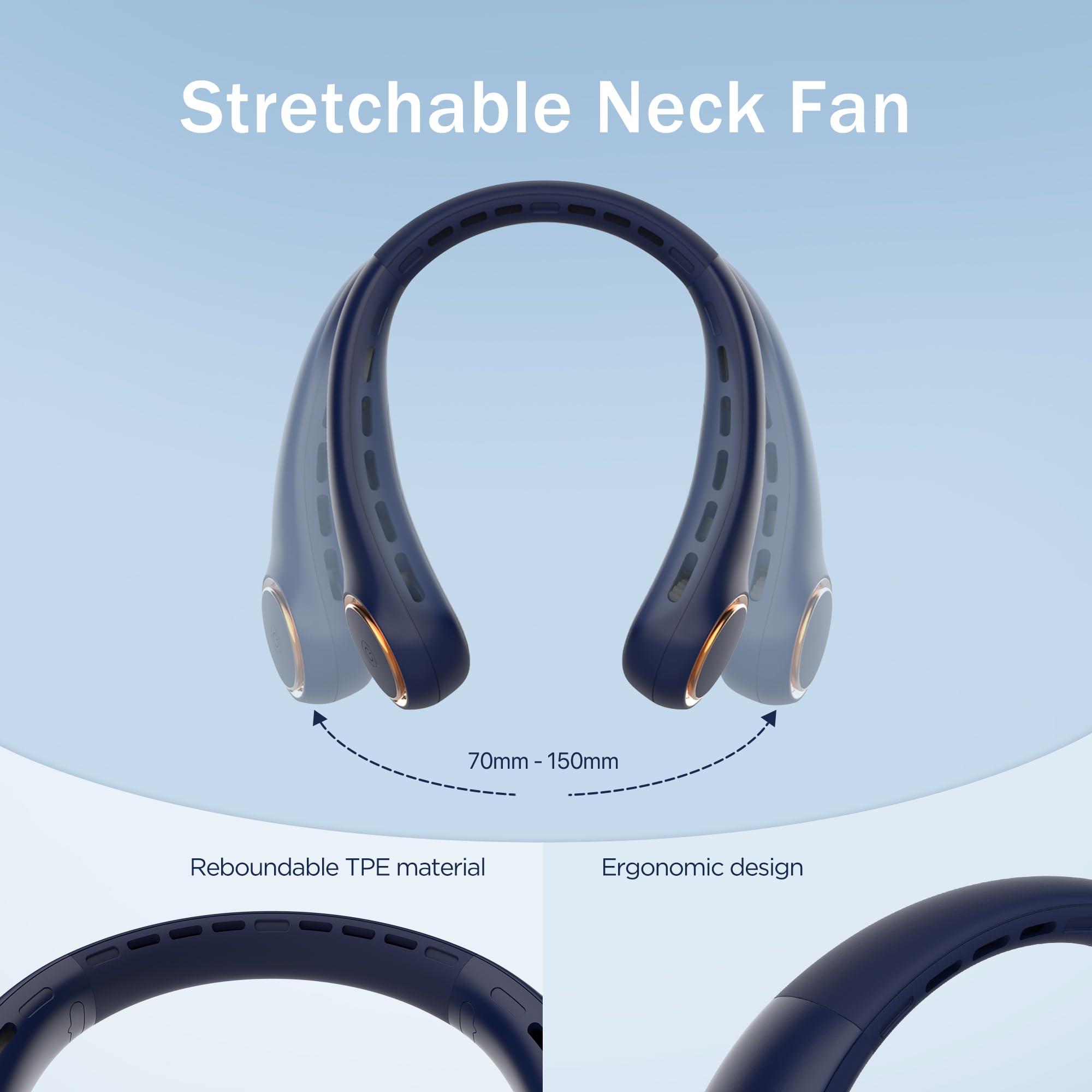 GULAKI neck fan features a 4000mAh battery for long sessions.